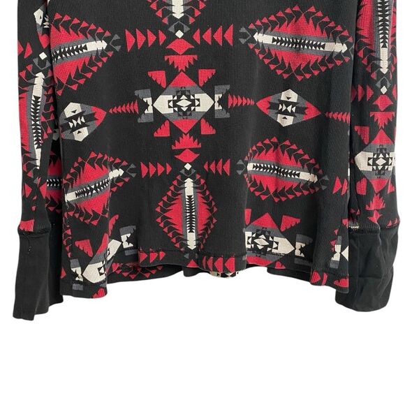Lauren Ralph Lauren Active Hoodie Women Size M-L Aztec Thermal Sweatshirt Cotton - Picture 11 of 12
